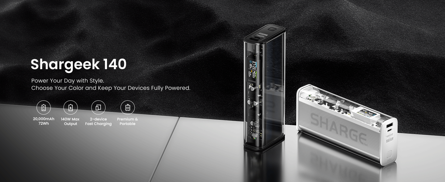 Amazon.com: SHARGE EK 140 Power Bank, 140 W Salida 20000mAh